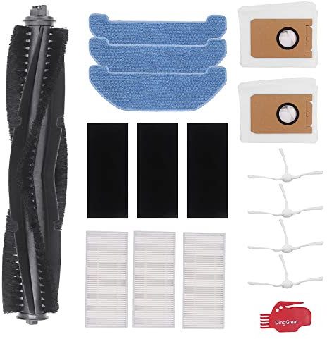 DingGreat Kit Accesorios de Recambio para Neabot Q11 Robot Aspirador - 1 Cepillo de Rodillo, 4 Cepillos Laterales, 3 Filtros Hepa, 3 Paños de trapeador, 2 bolsas de polvo, 1 Cepillo de Limpieza