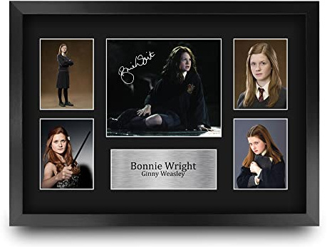 HWC Trading FR A3 Bonnie Wright Harry Potter Ginny Weasley Geschenke Geducktes Signiertes Autogramm Fotodisplay für Fans von Film Memorabilien - A3 Framed