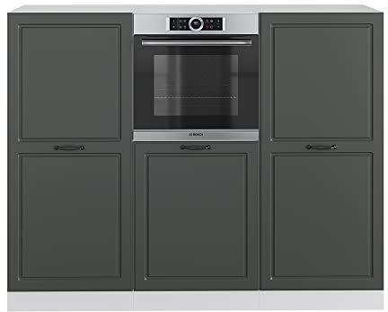 Vicco Küchenblock R-Line, Anthrazit Landhaus/Weiß, 180 cm ohne Arbeitsplatte