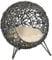 PawHut Rattan Elevated Cat Bed House Kitten Basket Ball Shaped Pet Furniture w/Removable Cushion - Silver-Tone and Grey
