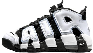 NIKE Air More Uptempo GS Grade School Trainers Sneakers Fashion Shoes DQ6200 (Black/White 001) Size UK5.5 (EU38.5)