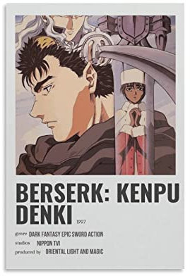 Berserk Anime Kenpudenki Poster Dekorative Malerei Leinwand Wandkunst Wohnzimmer Poster Schlafzimmer Malerei, Leinwand Kunst Poster Und Wandkunst Bilddruck Moderne Familienzimmer Dekor 12x18inch(30x45
