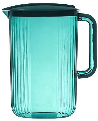 Cruche d’eau, carafe d’eau en plastique de 2L, bouteille d’eau transparente en plastique avec couvercle, carafe d’eau chaude froide à usage domestique (vert)