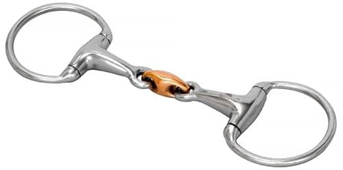 Start Anatomisch Vollgebrochenes Olivgebiss – doppelt gebrochen, mit Kupferstück – German Silver, stabiles, pferdefreundliches Zaumzeug (14,5 cm)