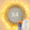 KooPower 4 Pack 50 LEDs Fairy Lights with Timer and Batteries, Waterproof for Garden and Patio Decor Outdoor Battery Powered 2*AA Battery case