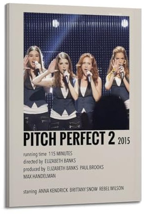 Pitch Perfect Filmposter auf Leinwand, Raumdekoration, Poster für Schlafzimmer, Wohnzimmer, Wände, 60 x 90 cm, Rahmenstil