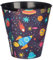 TIENDA EURASIA - Papelera Juvenil para Baño, Oficina, Estudio, Habitacion, Papelera de Plastico con Capacidad 10 litros, Tamaño ø27 x 28 cm, Cubo de Basura Redondo (Espacio)