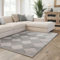 Interiyou Teppich Wohnzimmer Cannes - 120x170 cm Grau - Für Schlafzimmer, Esszimmer, Kinderzimmer - Kurzflorteppich skandinavisches Boho Muster - Hoch-Tief Effekt - Flach mit Geometrischem Muster