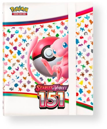 Pokemon 151 Offizieller Sammelkartenbinder 9 Taschen, passend für 360 Pokemon-Karten Binder mit elastischem Band, Buchalbum passt mit Pokemon-Hüllen zur Aufbewahrung + That Chunky Yellow Mouse