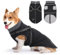 PETTOM Hundemantel Wasserdicht Mit Geschirr, Winter Warm Fleece Winterjacke für Große Mittelgroße Hunde (Schwarz, 2XL)