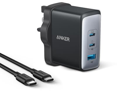 USB C Plug, Anker 100W USB C Charger, 736 Charger (Nano II 100W), 3-Port Fast Compact Wall Charger for MacBook Pro/Air, Google Pixelbook, ThinkPad, Dell XPS, iPad Pro, Galaxy S22/S20, iPhone 16/16Pro
