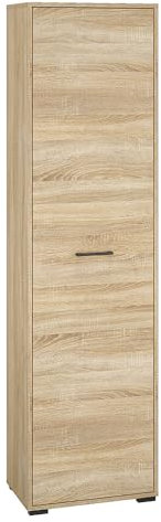 Lomadox Garderobenschrank Flurschrank Kleiderschrank Dielenschrank 1 Tür Kleiderstange Eiche hell 54,3x198,7x33,7 cm