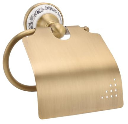 Joselin Porte-papier toilette vintage en métal avec décoration en porcelaine - mural