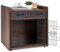 COSTWAY Jaula para Perros de Madera, Cajones Perro Estilo Mueble con 2 Cajones de Tela, Puerta con Cerradura, Casa para Mascotas para Perros Pequeños y Medianos, Mesa Auxiliar, 62X49,5X63 cm