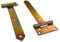 2er SET Kreuzgehänge 250mm 500mm Scharnier T-Bänder Ladenband Torscharnier Deko Garten Schwarz T-Bänder Ladenbänder Dekoration Dekorativ Tor T-Band (Gold, 250mm)