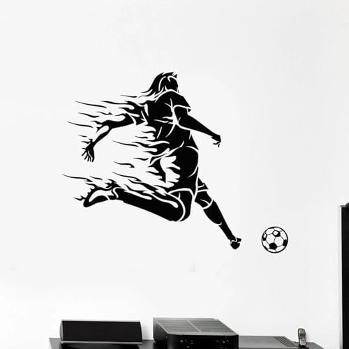 YUSENHUA Autocollant mural en vinyle de joueur de Football, autocollant de fenêtre d'équipe de sport pour hommes, papier peint de chambre de garçons