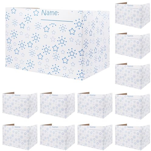 Ayuanb 12 Stück Trennwand für Schreibtisch, 46 x 33 x 33 cm Klassenzimmer Privacy Shields Karton für Schüler Schreibtische,Faltbare Schreibtisch Trennwand für Bibliothek,Klassenzimmer