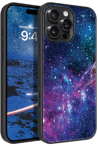 GaoBao for iPhone 16 Pro Case,Glow in The Dark, Nebula Space Luminous Slim Fit iPhone 16 Pro Phone Case Hard PC Soft TPU Men Women Anti-Slip Shockproof Protective Cover for for iPhone 16 Pro,Nebula