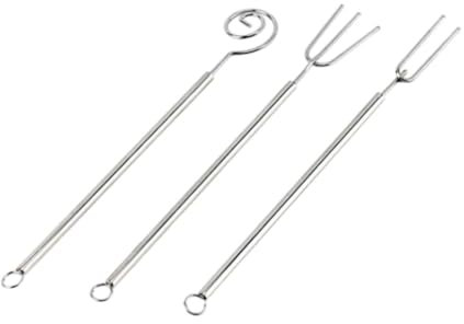 LOVIVER 3x Outil de trempage au chocolat Fourchettes à fondue Couverts Praline Spirale Fait main, Fourchette à deux dents, Fourchette à trois dents