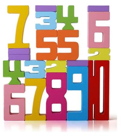 LUCKKY Children's Digital Building Blocks, Zahlenbausteine für Kinder, Zahlen-Holzbauklötze-Set, Holz Zahlenblock Spielzeug Set für Kinder, Montessori Stapelspielzeug Zahlenpuzzle-Blöcke