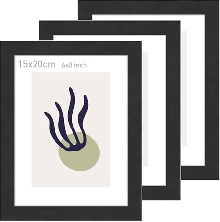 accent by nielsen Holz Bilderrahmen Velino, 15 x 20 cm 2er Set, Schwarz | Holz (MDF) Fotorahmen im Hoch- & Querformat zum Auftstellen und Aufhängen Schwarz matt Echtglas