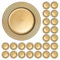 Murago - 24er Set Platzteller ca. 33cm Kunststoff goldfarben - matte Unterteller für Teller Dekoteller Kerzenteller Untersetzer grosspackung goldene Dekoration für Hochzeit Weihnachten Tischdeko