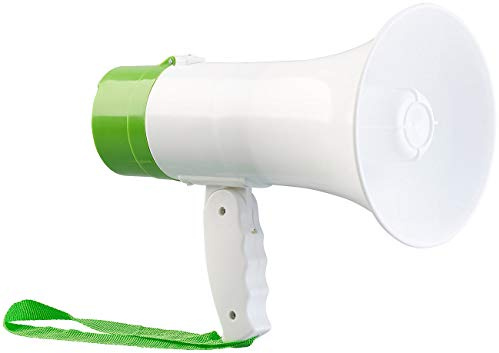 infactory Megafon mit Aufnahme: Megaphon mit Voice-Recording, Sirene & Akku, Versandrückläufer (Megafon USB, Akku mit Stimmen-Rekorder, Kinder)