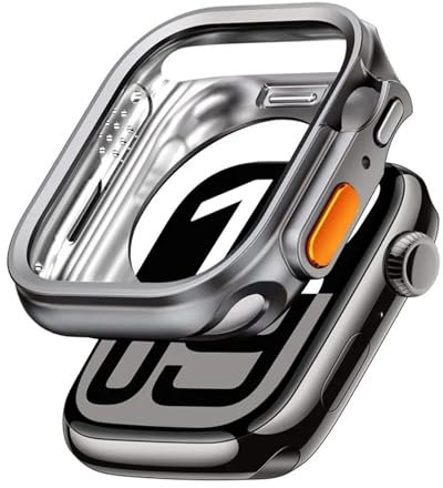 CZKE Funda de reloj para Apple Watch S10 de 42 mm y 46 mm, sin protector de pantalla, carcasa de TPU Full HD para iWatch Series 10 (acero de titanio, S10 de 42 mm)