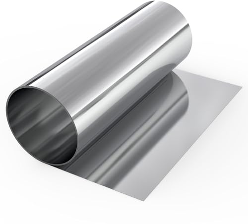 EFUTURETIME 304 Lámina de Acero Inoxidable 0,2x200x1000mm Placa - Rollo | Lámina-Rollo para Proyectos de Artesanía, La Reparación de Maquinaria Industrial, Protección de Superficies, Tubos de Parcela