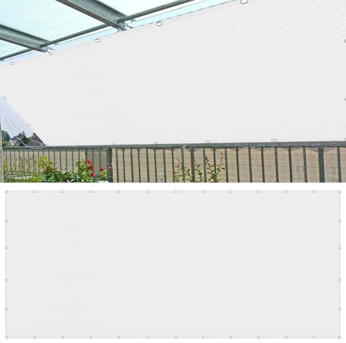 Voiles Ombrages Rectangulaire 578 x 642 cm Coupe-Vent, Résistant à La Pluie Toiles D'Ombrages avec Corde Libre Facile à Plier pour Serre/Jardin/Pergola/Patio Lawn, Blanc