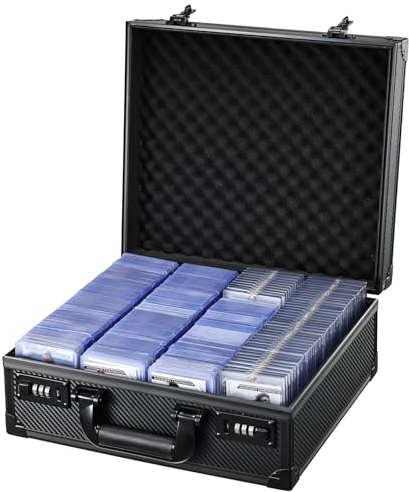 Tayqwiheva Toploader Sportkartenetui mit Schloss Aufbewahrungsbox für Sammelkarten für über Kartenaufbewahrungsbox 600 Toploader oder 150 Magnethalter Kartensammelbox für Sammler