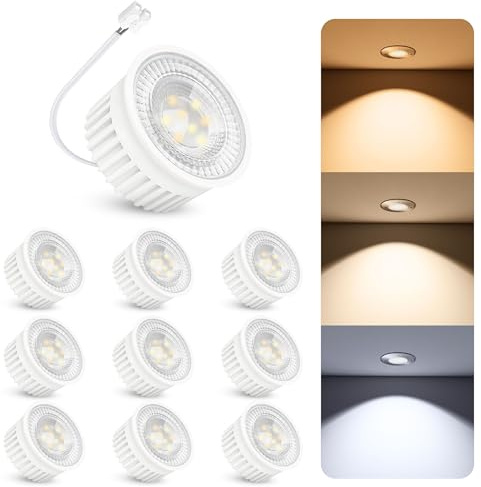 SSC-LUXon LumiFLEX GU10 Lampe 10er Set LED 4W 3 Lichtfarben Halogen Ersatz | Zehn GU10 Reflektorlampen mit 3 Lichtfarben - warm / neutral / kalt per Schalter, ersetzen Halogen bis 50W, flimmerfrei