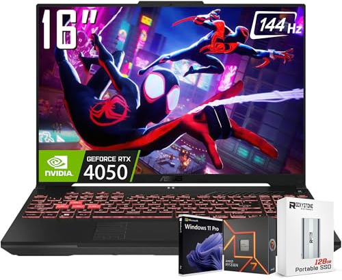 ASUS TUF Gaming A16 - Laptop para juegos, pantalla WUXGA 144Hz 16:10 de 16 pulgadas, AMD Ryzen 7 7445HS (>Intel i7-13700), NVIDIA RTX 4050, KB retroiluminado, cancelación de ruido AI, Win11 PRO, W