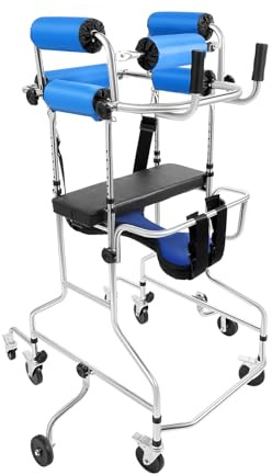 10-fach Höhenverstellbare Gehhilfe, Rollator mit 8 Rädern & Bremsen, Bis 100kg Tragkraft, Ergonomischer Gehwagen für Senioren/Reha, Höhe 116-140cm Einstellbar