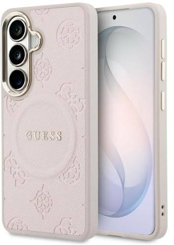 CG MOBILE Guess Pfingstrosen-Ring mit Prägung kompatibel mit MagSafe Hülle für Samsung Galaxy S26 Plus (Rosa)