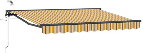 vidaXL Elektrische ausziehbare Markise Gelb und Grau 3,5 x 2,5 m