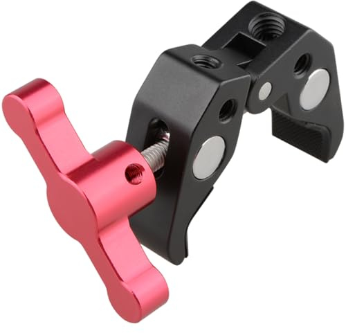Super Crabbing Clamp with 1/4-3/8 Thread Hole Cold Shoe Mounting Arm for Monitor Microphone Stand LED Video Light Clamp Professional Studio Equipment
