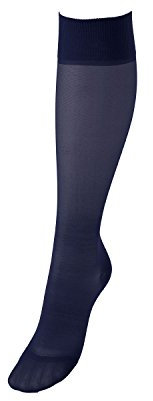 COMPRESSANA Calypso 140 den - Feinstrick Stützstrümpfe - nahezu blickdichtes, feines und glattes Maschenbild - effektive Stützwirkung mit 15-18mmHg Kompression - Größe V - Farbe nachtblau - 1 Paar