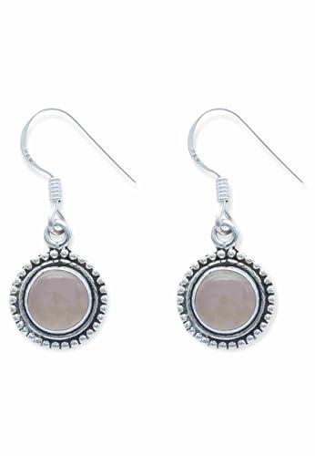 925 Silber Ohrhänger mit Edelstein | echtes Silber, verschiedene echte Steine zur Auswahl, handarbeit aus Indien, im Geschenkbeutel