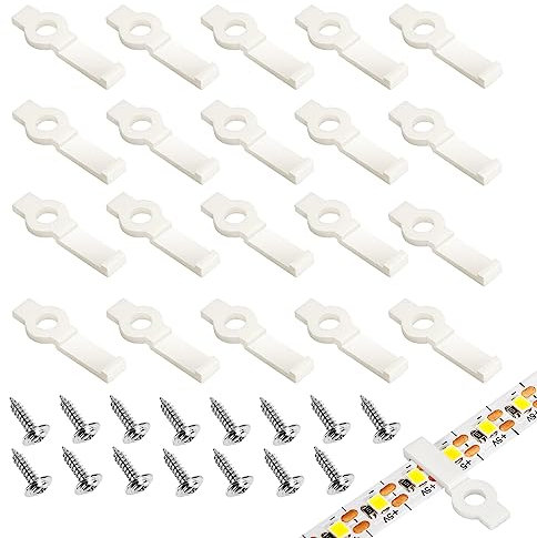 VIPMOON 100 Stück Led Strip Befestigung, 10 mm Led Stripes Montagehalterung, Schrauben im Lieferumfang enthalten