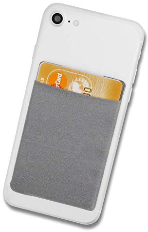 Cardsock - Riutilizzabile Porta Soldi e Carte di Credito - Tasca Adesiva per Smartphone, Custodia ECC. en Grigio