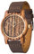 LeeEv Holzuhren Uwood Serie 40 mm Unisex handgefertigte Rindslederarmband Holzarmbanduhr mit Geschenkbox