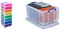Really Useful Drawer Tower 8x7 Litre Clear/Rainbow & Useful Box 64 Litre Storage Box, Clear