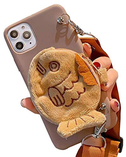 SGVAHY Morbida Custodia a Portafoglio per iPhone 7 Plus / 8 Plus, Graziosa Protezione 3D Con Pelliccia di Pesce in Stile Cartone Animato, Cordino Lungo, Antiurto