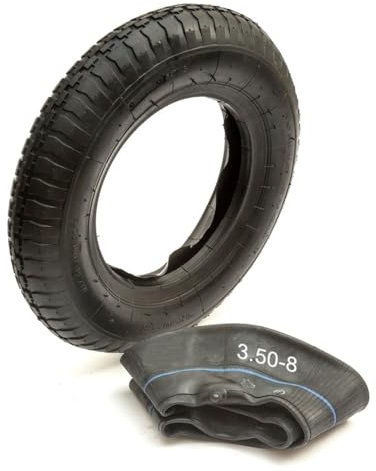 14 Inch Tyre & Inner Tube Kit 3.50-8 350-8 2 Ply Rubber Wheelbarrow Wheel Barrow