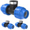 Kirchhoff Fitting T-Übergangsstück mit Innengewinde Kunststoff 1/2 x 20 mm für HDPE Rohr 3 Stück im Set Verschiedene Größen DVGW geprüft Trinkwasserqualität Made in EU, Schwarz HDPE Fitting
