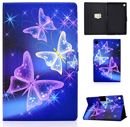 CXTcase Hülle für Samsung Galaxy Tab A8 2021 10.5 Zoll/SM-X200 / SM-X205, Schutzhülle Cover Case mit Standfunktion für Samsung Galaxy Tab A8 2021, Lila Schmetterling
