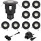 ledscom.de LED Bodeneinbauleuchte ATRIA für außen, IP65, schwarz, rund, 40mm Ø, warmweiß 9er Set