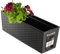 KADAX Fioriera 18,5 x 56 cm, motivo rattan, grafite, con inserto – Resistente alle intemperie