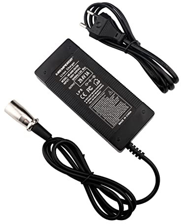 29,4V Batteries et chargeurs de Batterie Adaptateur Secteur Chargeur pour 24V 25,2 V Trottinette Chargeurs de Piles électrique Sortie 3A de VCA la Planche à Roulette Skateboard (XLR)
